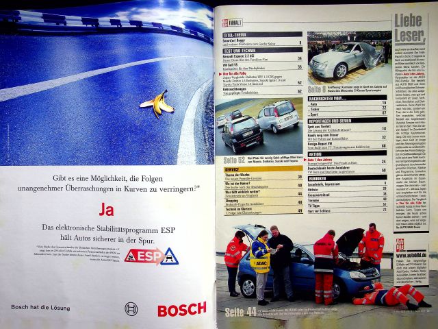 Inhaltsverzeichnis Auto Bild 09/2001