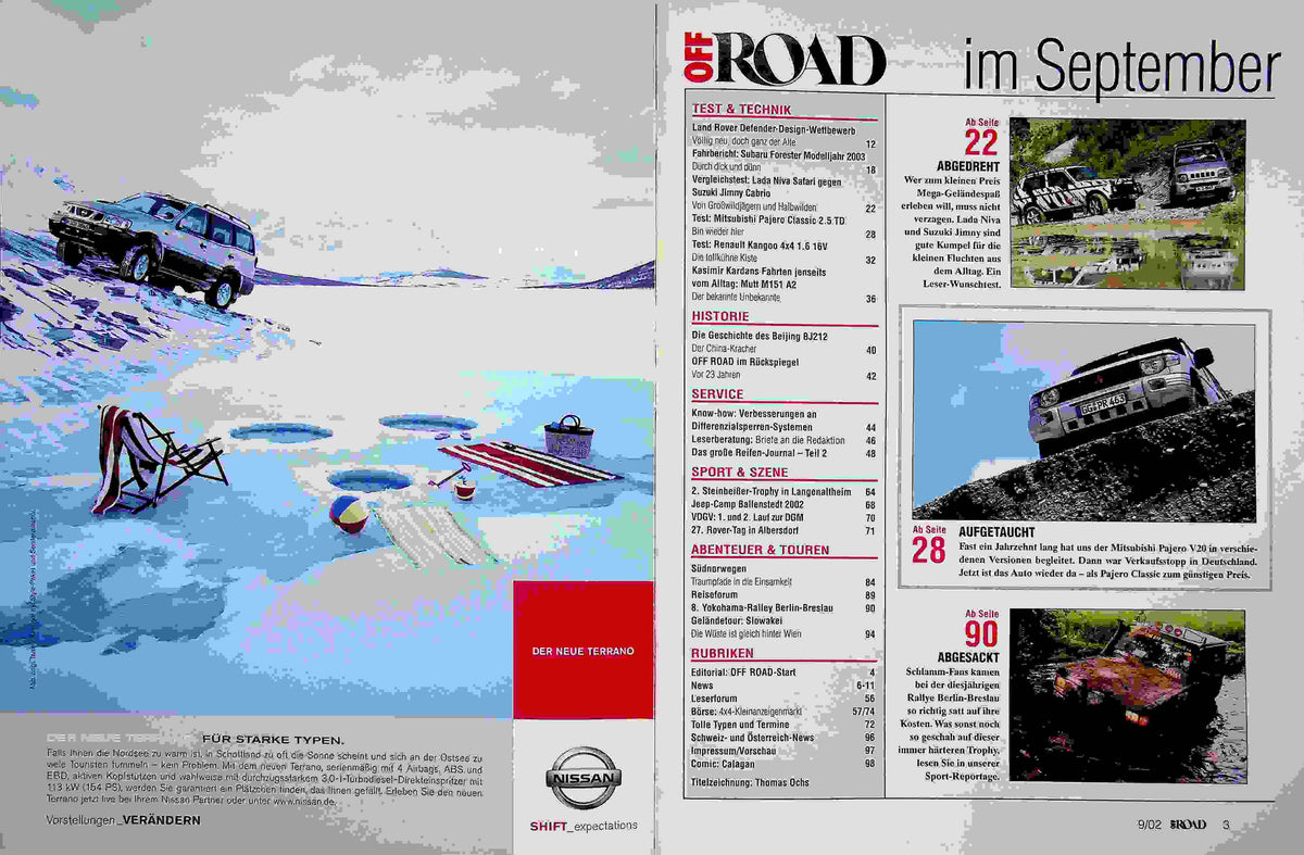 Inhaltsverzeichnis Offroad 09/2002