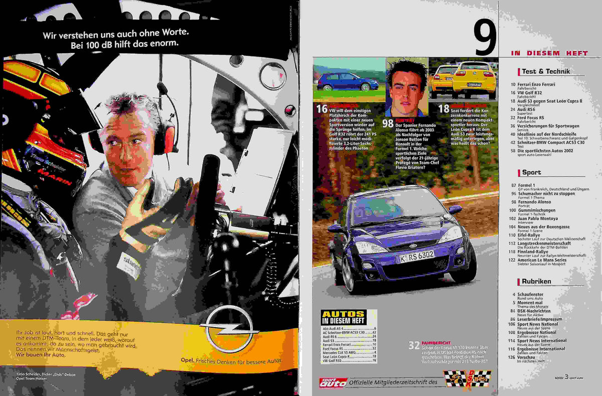 Inhaltsverzeichnis Sport Auto 09/2002