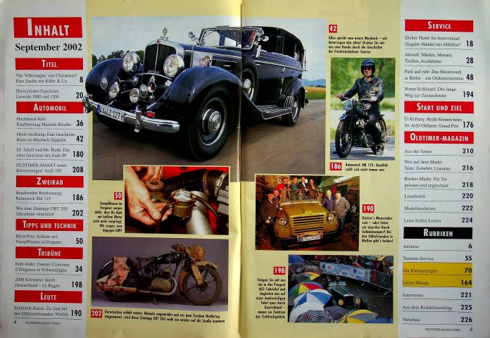 Inhaltsverzeichnis Oldtimer Markt 09/2002