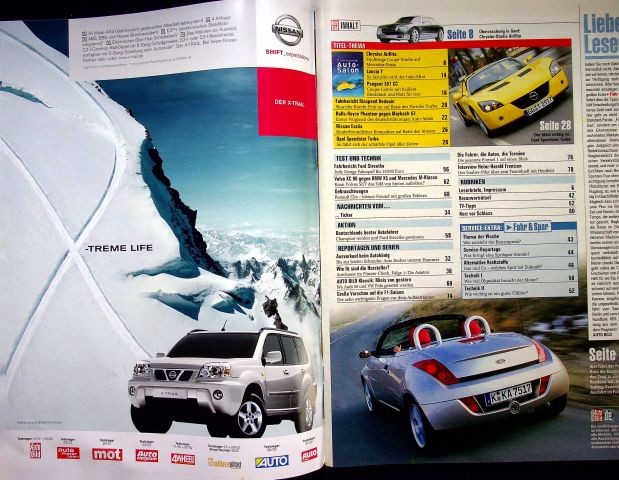 Inhaltsverzeichnis Auto Bild 09/2003