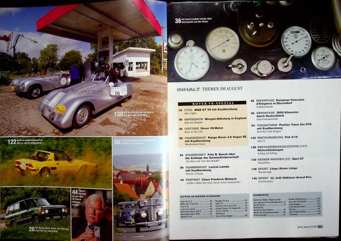 Inhaltsverzeichnis Motor Klassik 09/2004