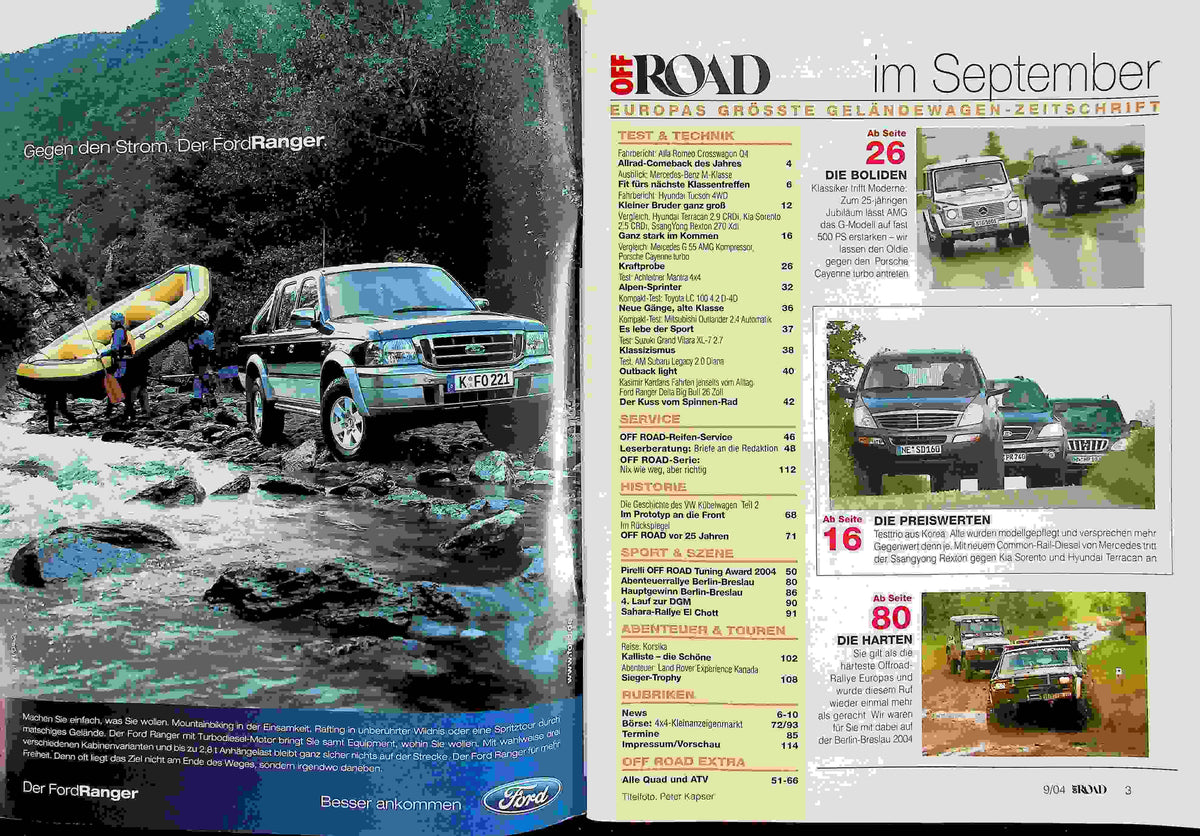 Inhaltsverzeichnis Offroad 09/2004