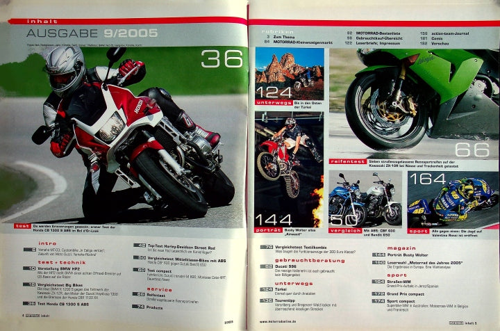 Inhaltsverzeichnis Motorrad 09/2005