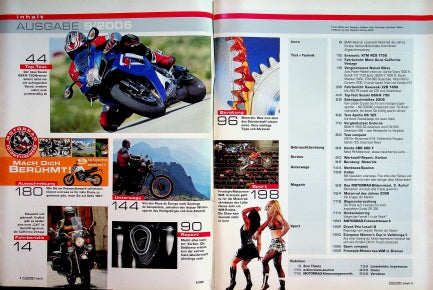 Inhaltsverzeichnis Motorrad 09/2006