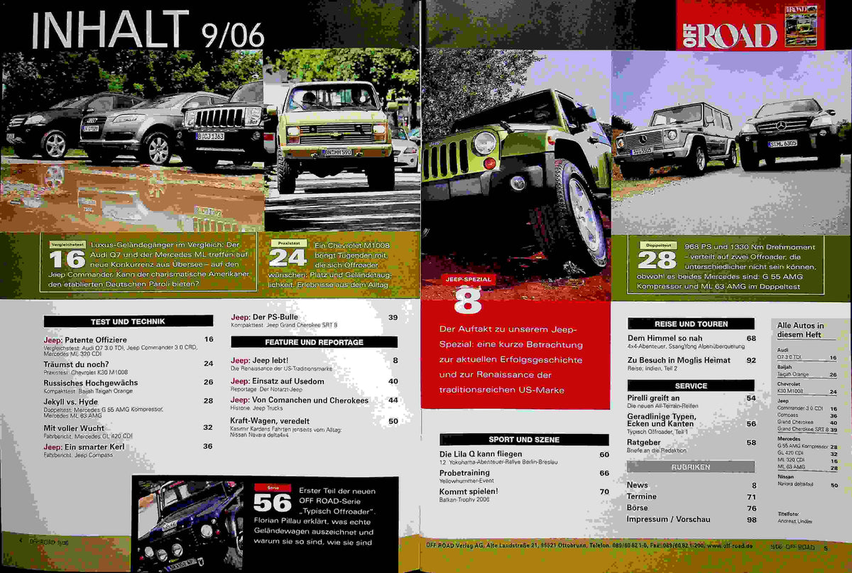 Inhaltsverzeichnis Offroad 09/2006