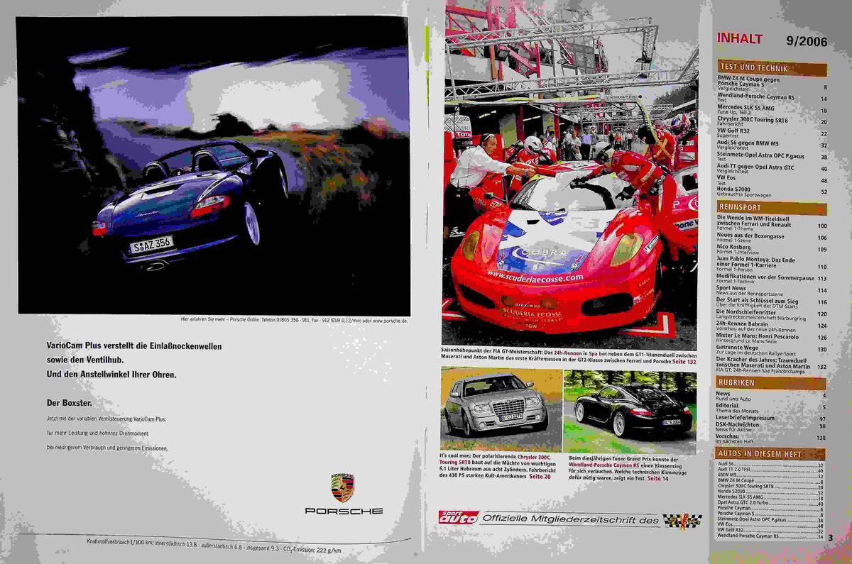 Inhaltsverzeichnis Sport Auto 09/2006