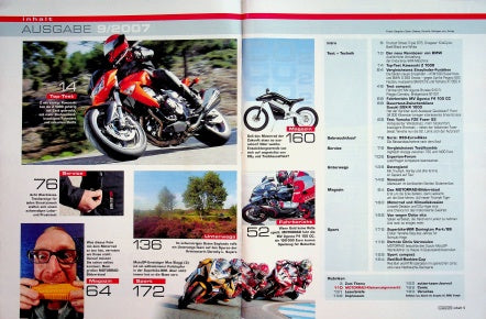 Inhaltsverzeichnis Motorrad 09/2007