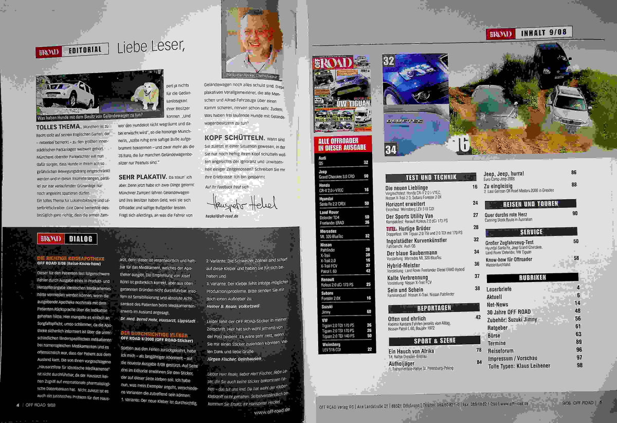 Inhaltsverzeichnis Offroad 09/2008