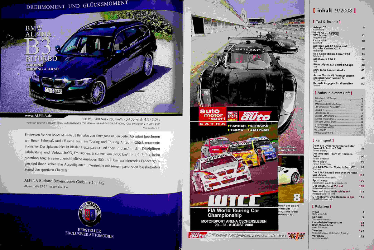 Inhaltsverzeichnis Sport Auto 09/2008