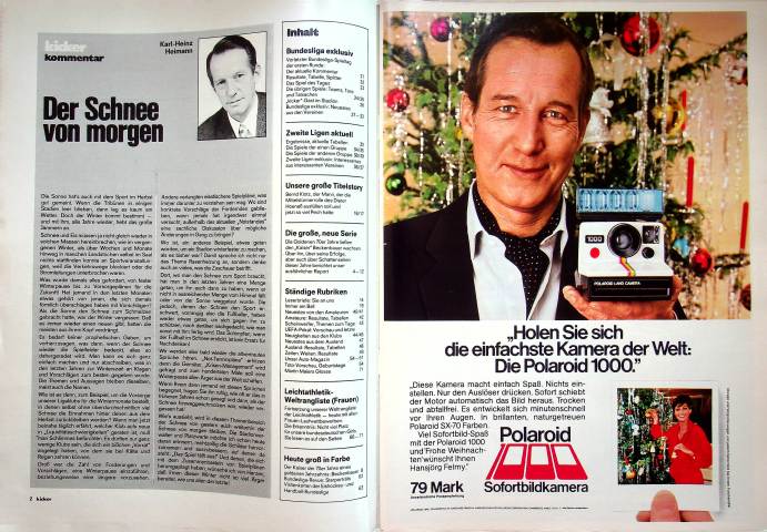 Inhaltsverzeichnis Kicker 100/1979