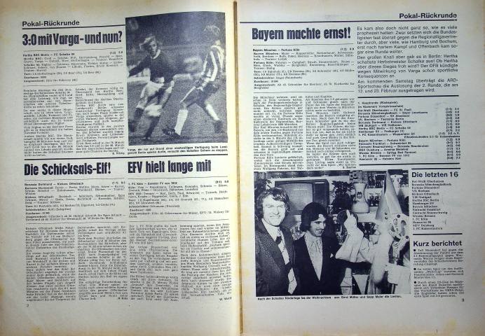 Inhaltsverzeichnis Kicker 101/1971