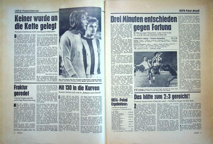 Inhaltsverzeichnis Kicker 101/1973