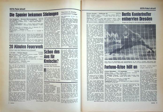 Inhaltsverzeichnis Kicker 101/1974