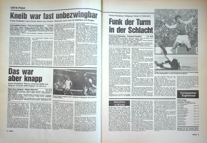 Inhaltsverzeichnis Kicker 101/1979