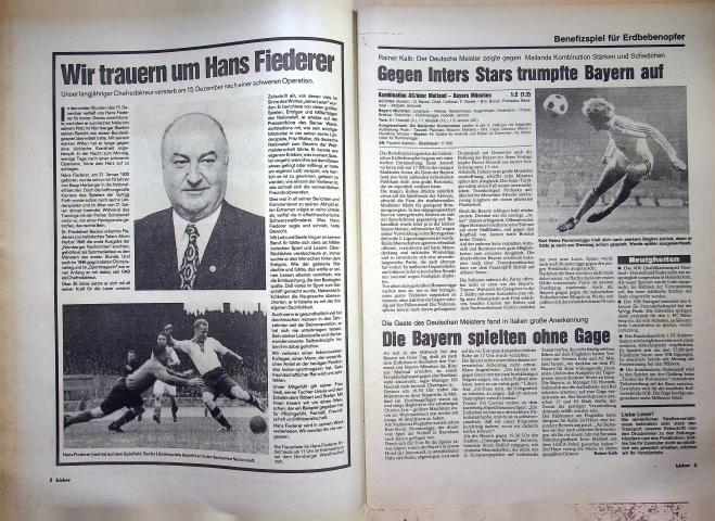 Inhaltsverzeichnis Kicker 101/1980