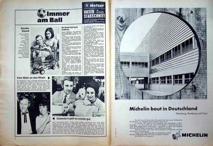 Inhaltsverzeichnis Kicker 102/1970