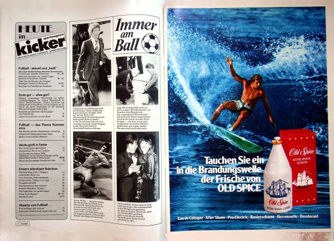 Inhaltsverzeichnis Kicker 102/1978