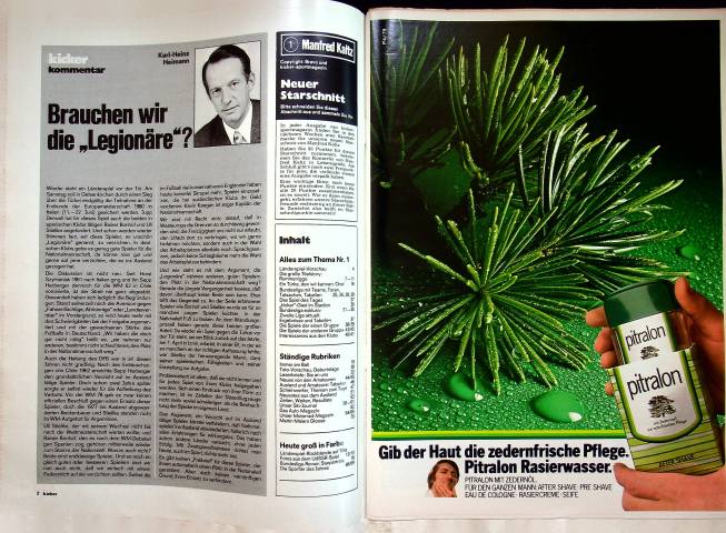 Inhaltsverzeichnis Kicker 102/1979