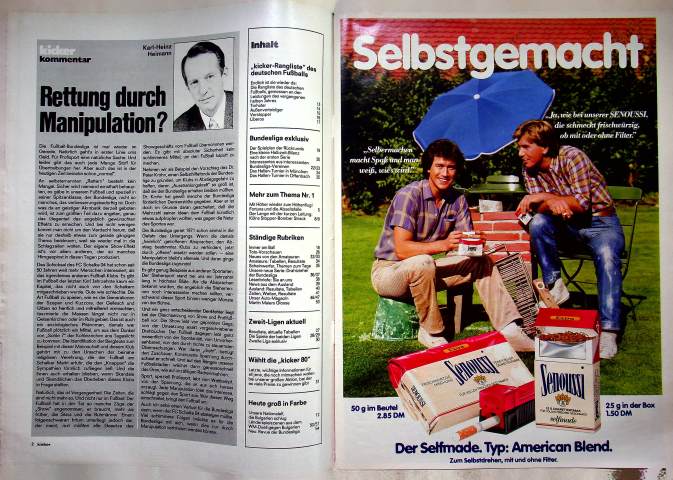 Inhaltsverzeichnis Kicker 102/1980