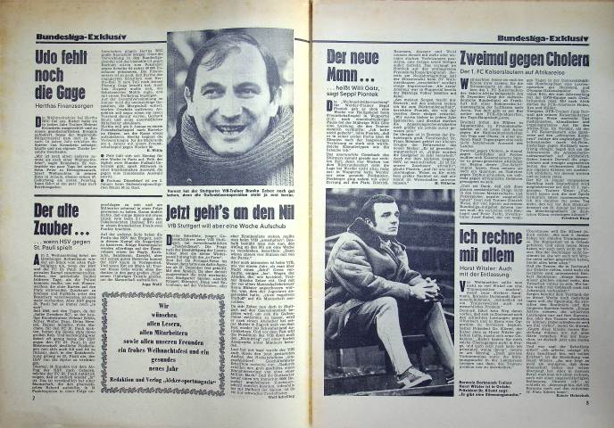 Inhaltsverzeichnis Kicker 103/1971