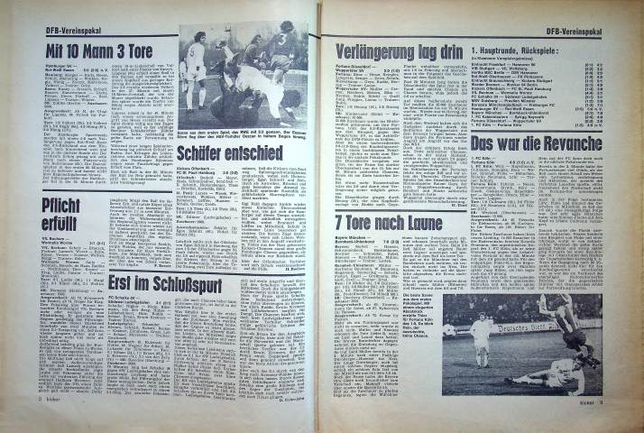 Inhaltsverzeichnis Kicker 103/1972