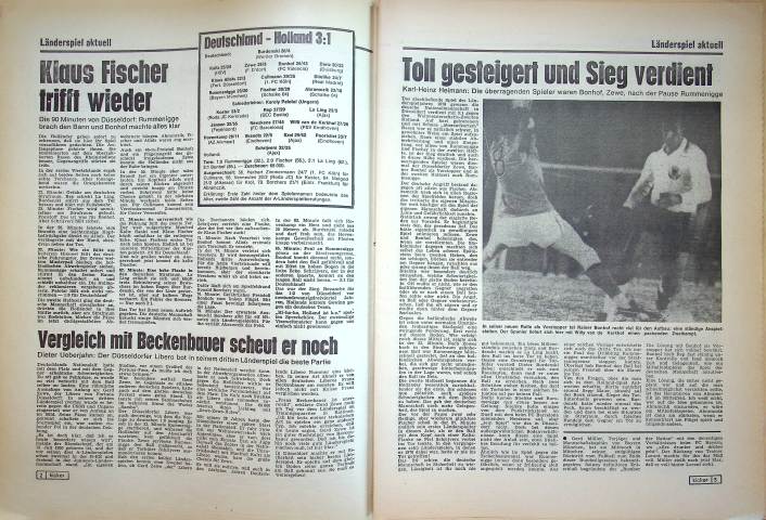 Inhaltsverzeichnis Kicker 103/1978