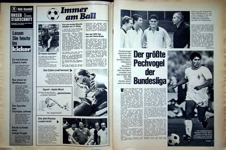 Inhaltsverzeichnis Kicker 104/1972