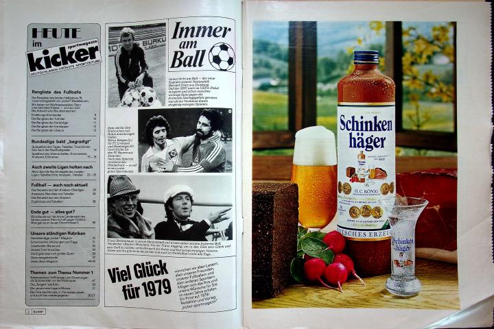 Inhaltsverzeichnis Kicker 104/1978