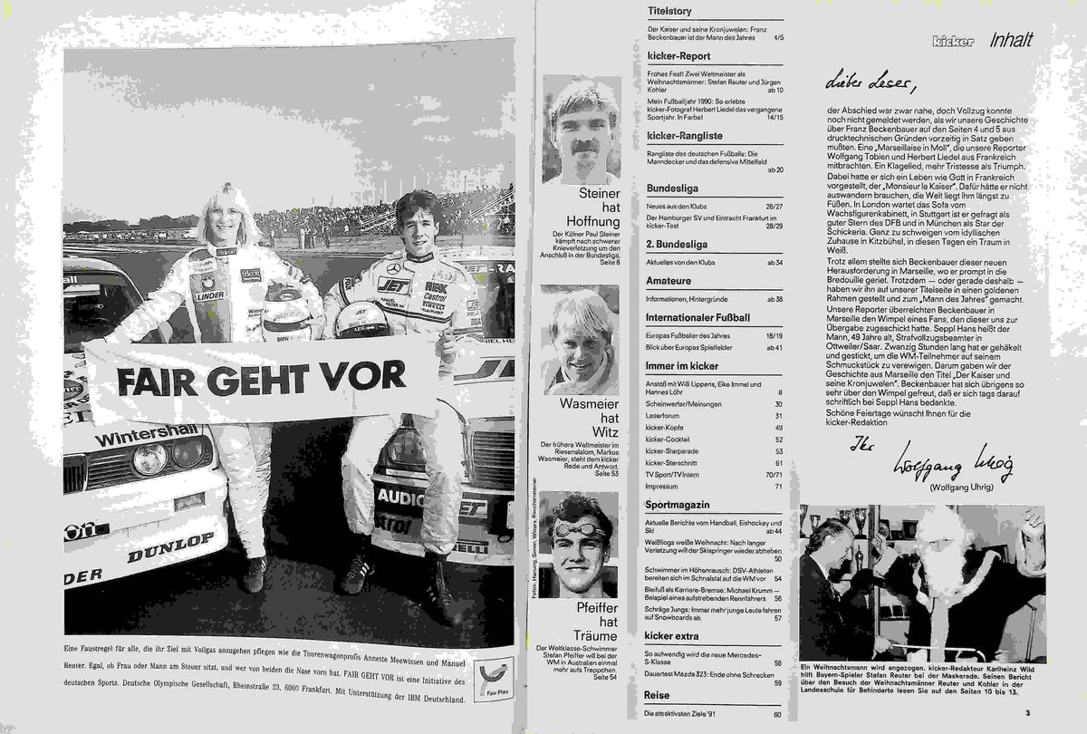 Inhaltsverzeichnis Kicker 104/1990