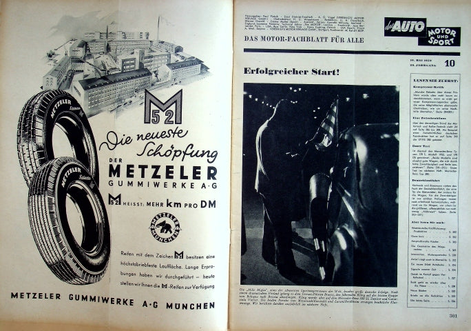 Inhaltsverzeichnis Auto Motor und Sport 10/1952