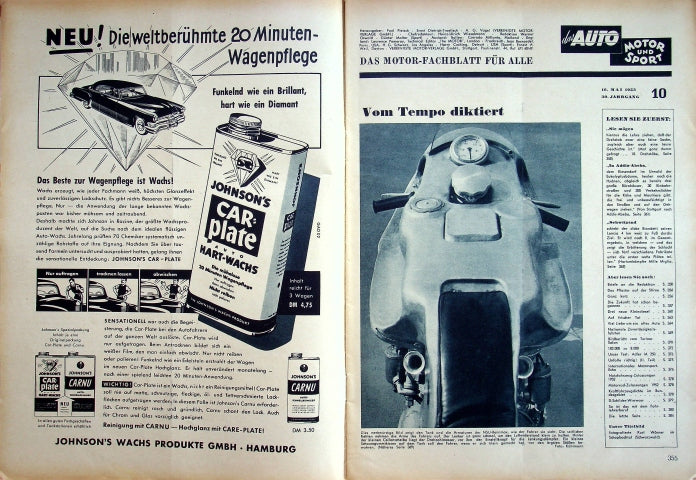 Inhaltsverzeichnis Auto Motor und Sport 10/1953