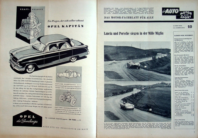Inhaltsverzeichnis Auto Motor und Sport 10/1954