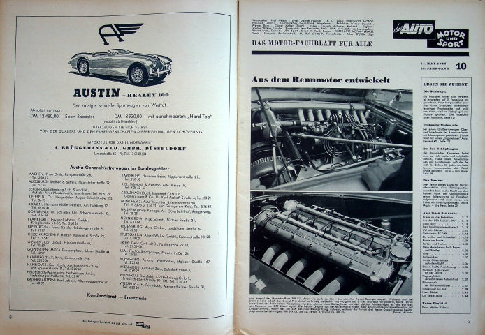 Inhaltsverzeichnis Auto Motor und Sport 10/1955