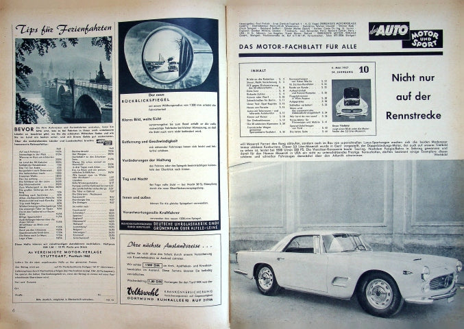 Inhaltsverzeichnis Auto Motor und Sport 10/1957