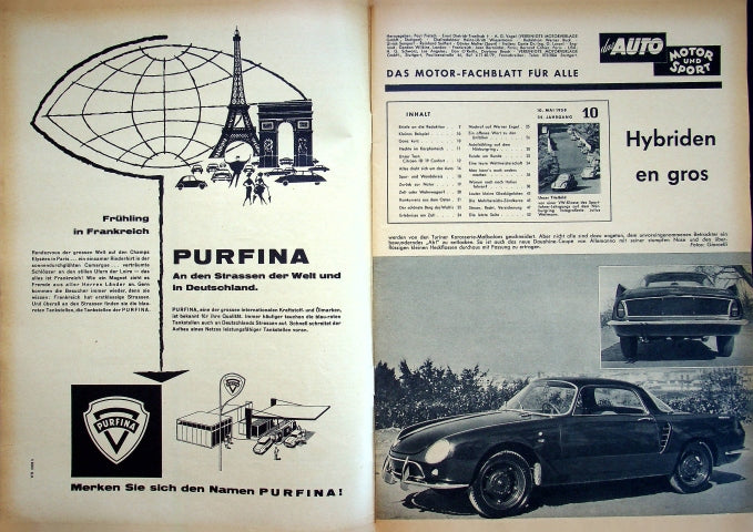 Inhaltsverzeichnis Auto Motor und Sport 10/1958