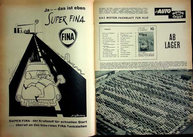 Inhaltsverzeichnis Auto Motor und Sport 10/1960