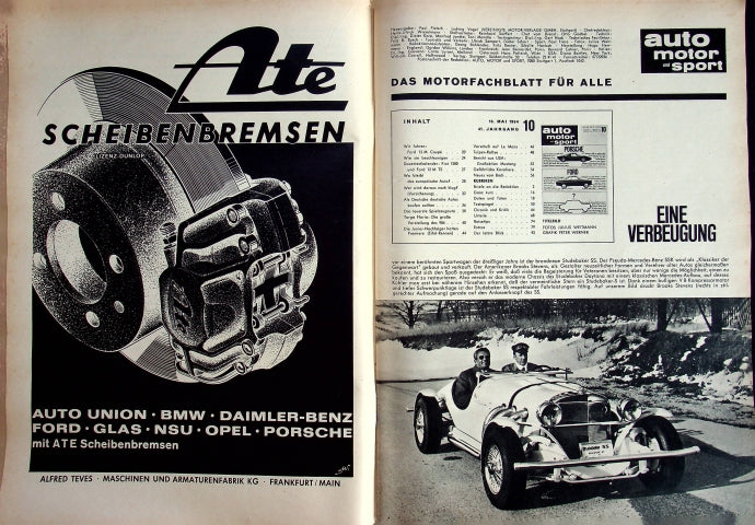 Inhaltsverzeichnis Auto Motor und Sport 10/1964