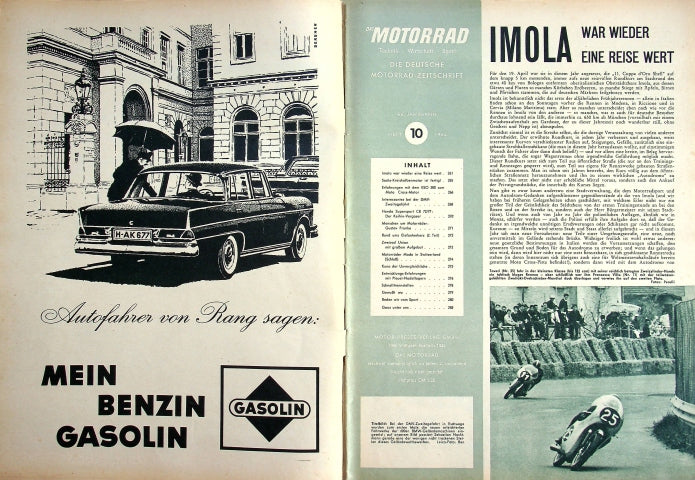 Inhaltsverzeichnis Motorrad 10/1964