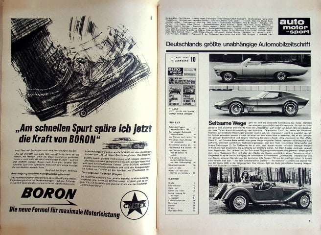 Inhaltsverzeichnis Auto Motor und Sport 10/1965