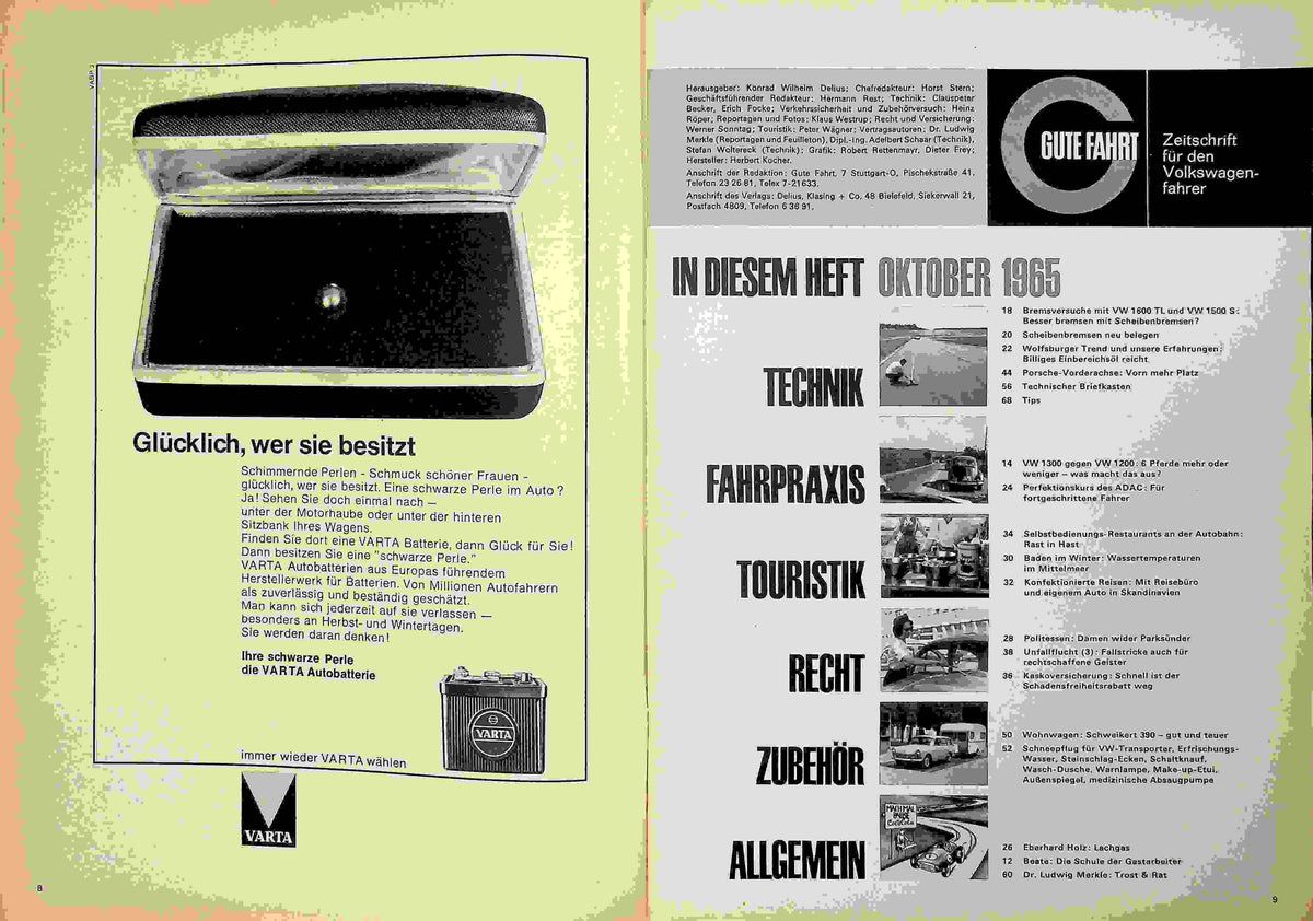 Inhaltsverzeichnis Gute Fahrt 10/1965