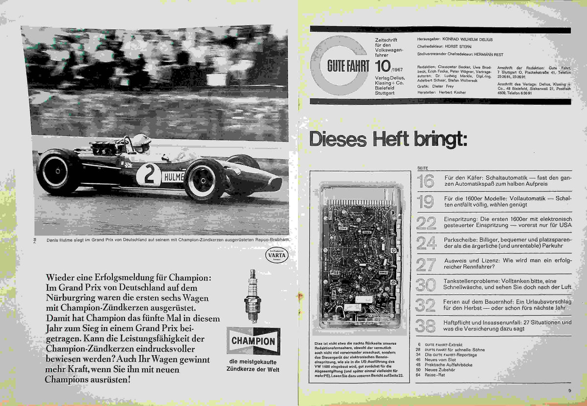 Inhaltsverzeichnis Gute Fahrt 10/1967