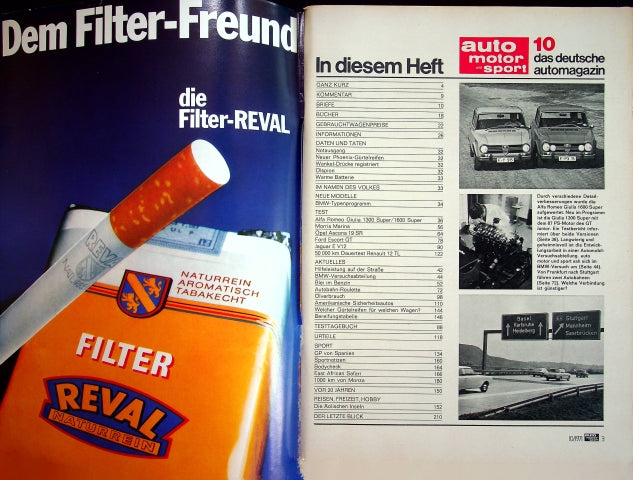 Inhaltsverzeichnis Auto Motor und Sport 10/1971