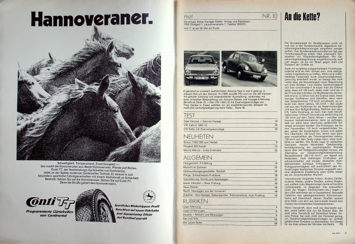 Inhaltsverzeichnis MOT 10/1971