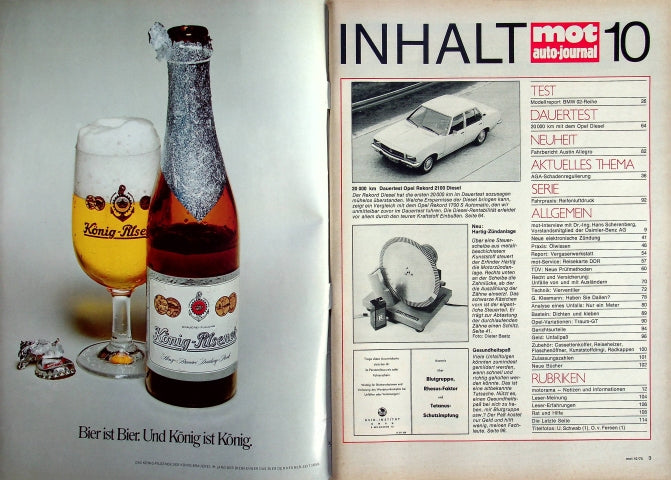 Inhaltsverzeichnis MOT 10/1973