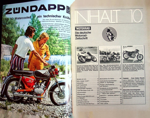 Inhaltsverzeichnis Motorrad 10/1973