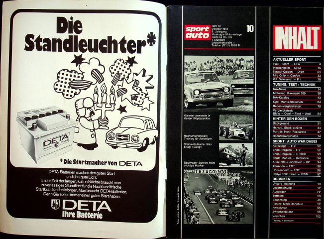 Inhaltsverzeichnis Sport Auto 10/1973