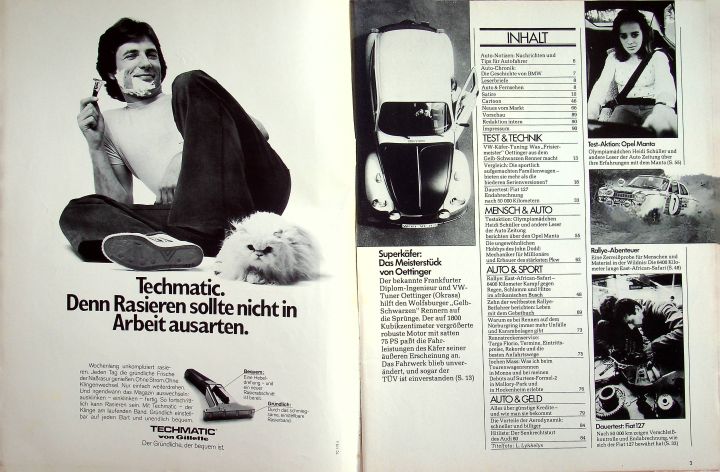 Inhaltsverzeichnis Autozeitung 10/1973