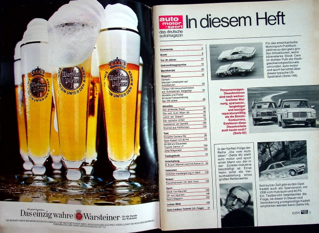 Inhaltsverzeichnis Auto Motor und Sport 10/1974