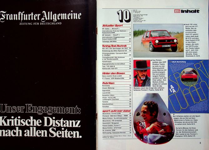 Inhaltsverzeichnis Sport Auto 10/1975